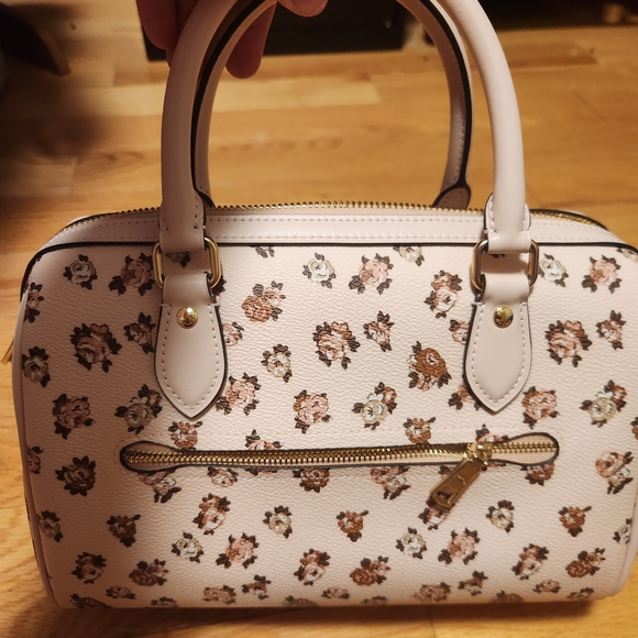 Coach Pink Floral Rowan Satchel - Picture 4 of 6